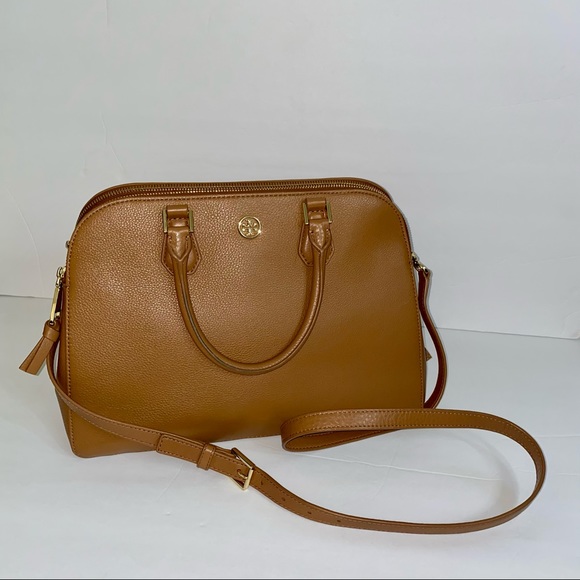 Tory Burch Handbags - TORY BURCH Robinson triple zip tan Satchel.